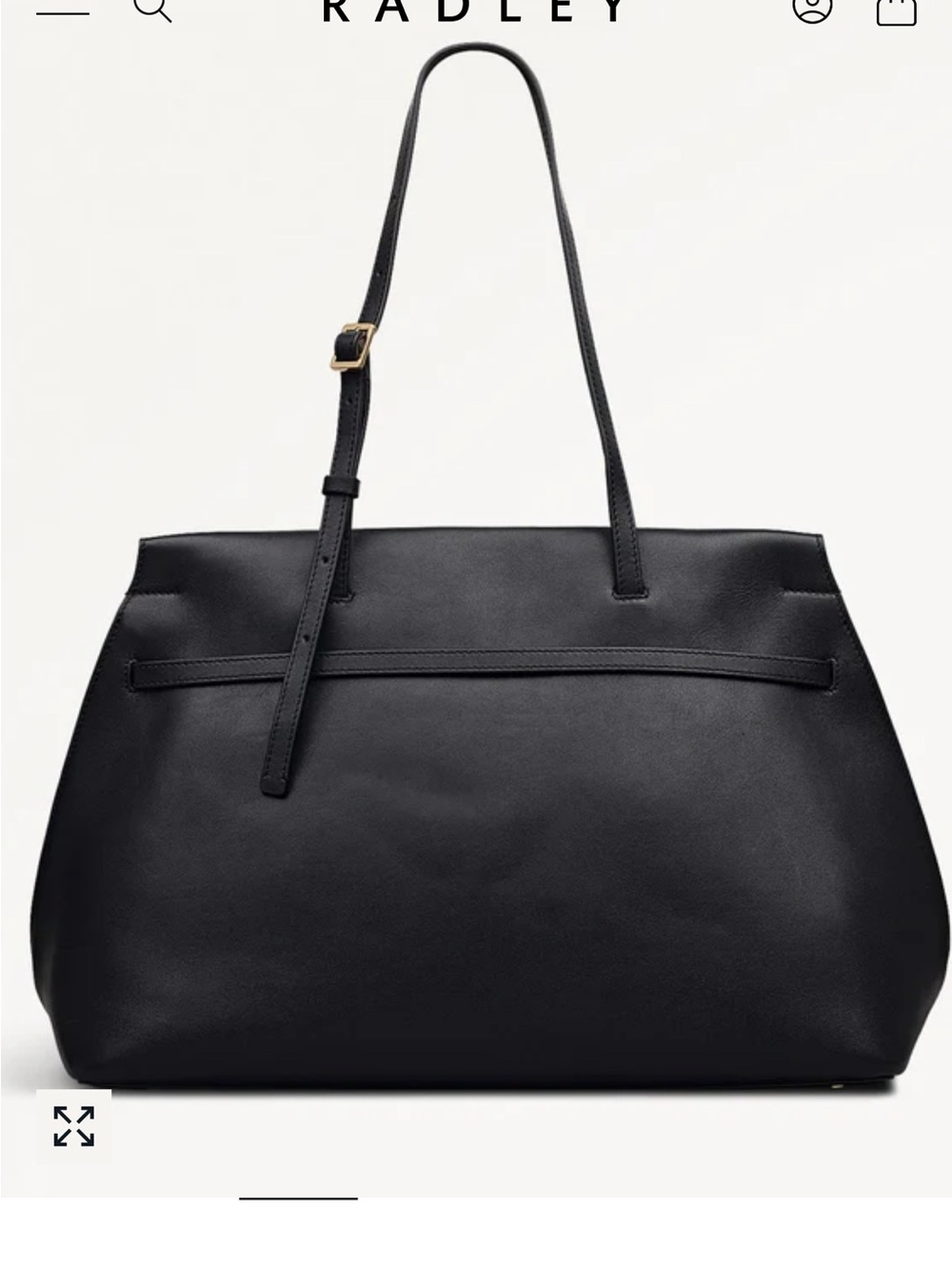 RADLEY LONDON Black Leather Tote with Gold Hardware - Picture 3 of 9
